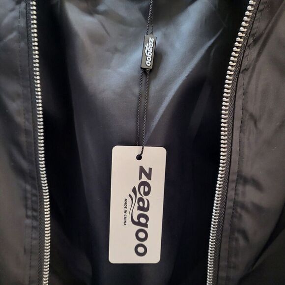 Classic Black Bomber Jacket Lined Zip Up  Women’s Size Medium - Picture 6 of 10